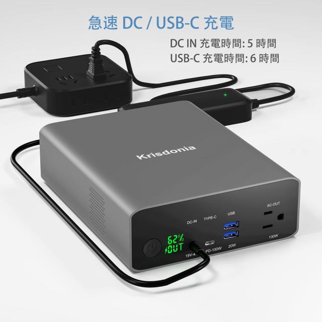 新品未使用品】Krisdonia ポータブル電源 AC出力対応 モバイル