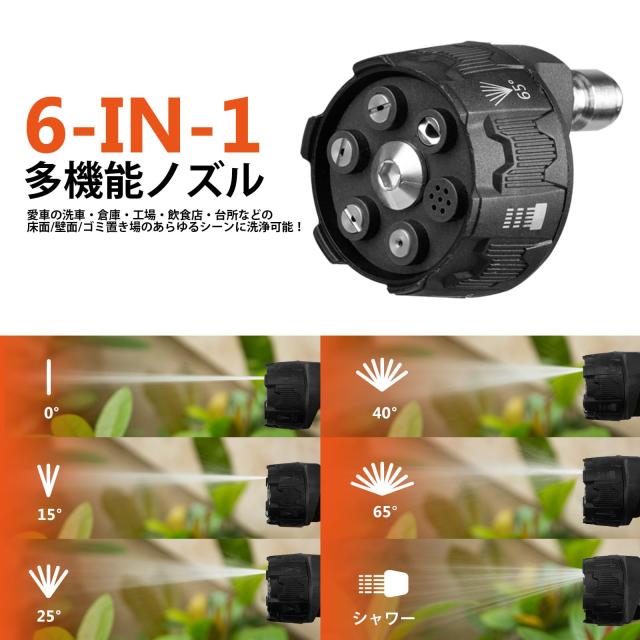 【アップグレート＆アルミ合金のアダプター新採用】Kebtek 高圧洗浄ショートガン 6in1洗車 フォームガン M22 14mm真ちゅう製 クイックコネ_3