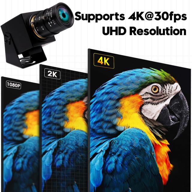 ELP 4 K USB Webカメラ5 X手動光学ズームカメラ、2.8-12 mm可変レンズ