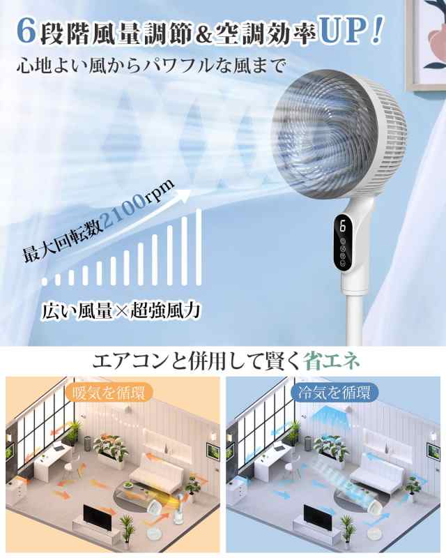 2024最新設計＆節電対策】扇風機 折りたたみ 伸縮式 リビング
