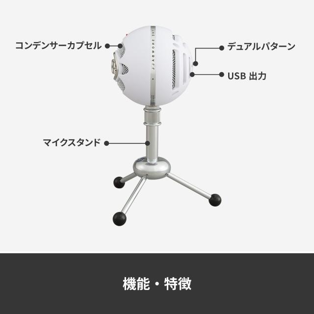 Logicool G Blue Snowball BM250W USB ゲーミングマイク コンデンサーマイク 単一指向性 実況 ストリーミング 配信 マイク コンパクト ゲの通販は