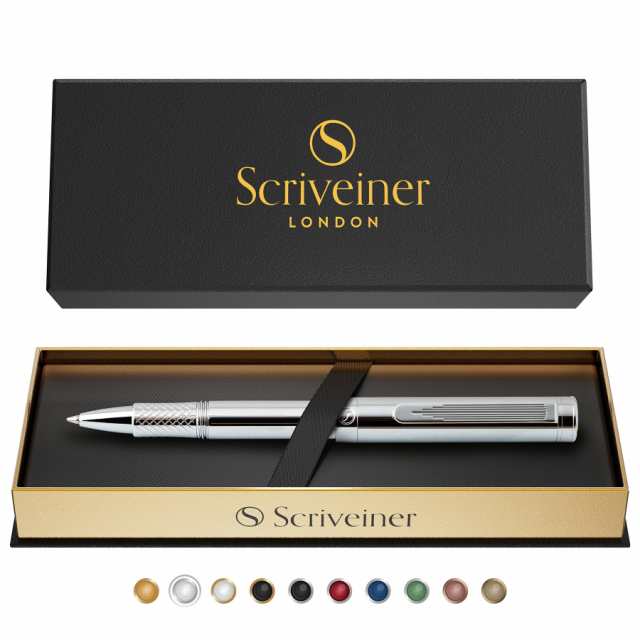 Scriveiner シルバー クローム ボールペン EDC 高級 ペン 華やか 重厚感 ポケット ペン クローム仕上げ 快適な書き心地 ペン 男性 女性への通販は
