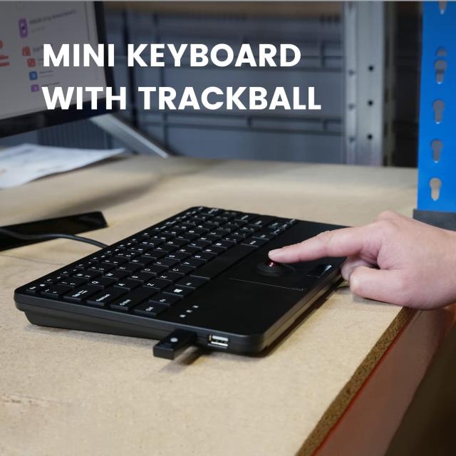 Perixx ペリックス PERIBOARD-526 US トラックボール付き有線ミニUSBキーボード - パンタグラフキー 28.4 x 18.2 x 2.8 cm 2USBハブ内蔵_5