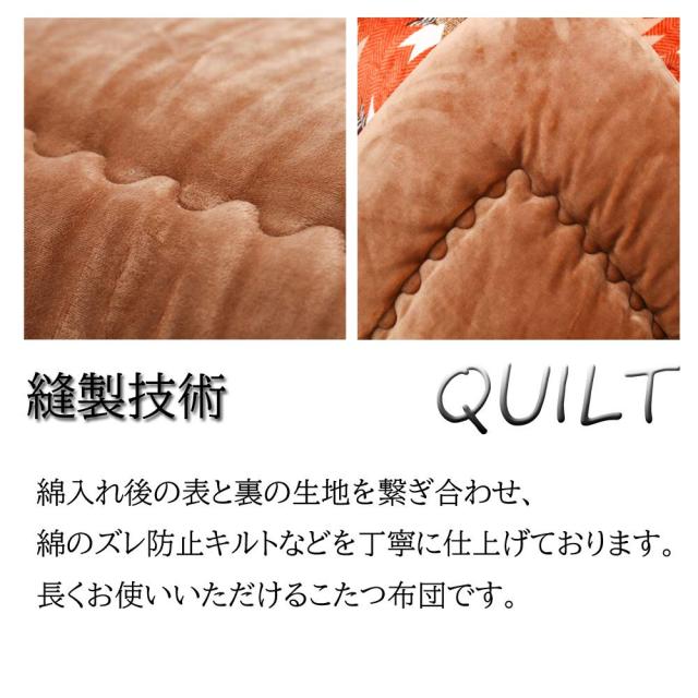 JEMAジェマ こたつ布団 正方形 大判 こたつふとん 単品 こたつ用布団 あったか こたつ掛け布団 厚手 フランネル リバーシブル 両面使える_6