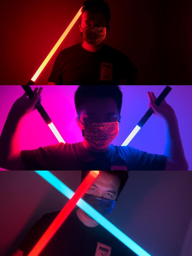 LED ライトセーバー 2本セット充電式 14色 合体可能 光る刀 光る剣 コスプレ カラーチェンジ TIKTOK 撮影用小道具 光るソード 光るおもち_1