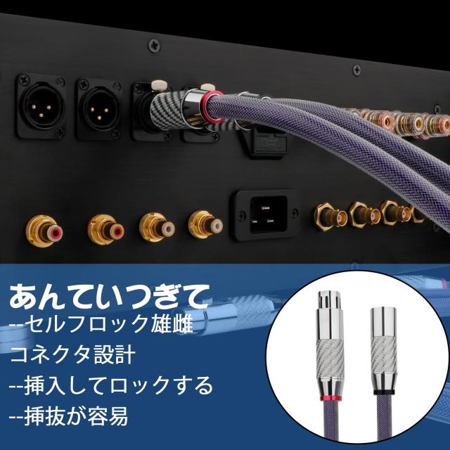 Preffair 18ゲージ バランスドインターコネクトコード オーディオ 3ピン XLR メス-XLR オス信号ケーブル OFC シルバーメッキ XLRケーブル