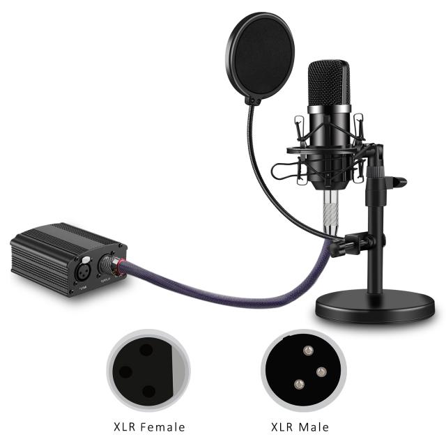 Preffair 18ゲージ バランスドインターコネクトコード オーディオ 3ピン XLR メス-XLR オス信号ケーブル OFC シルバーメッキ XLRケーブル