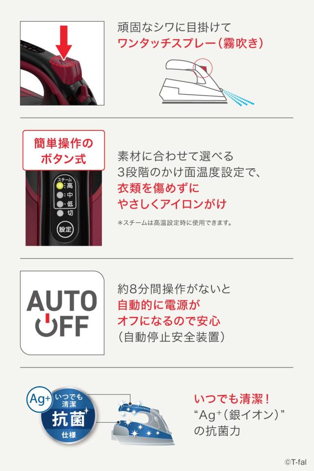 ティファール コードレス スチームアイロン (ジェットスチーム 最大95g/分) 「フリームーブ ミニ」 FV6470J0_4