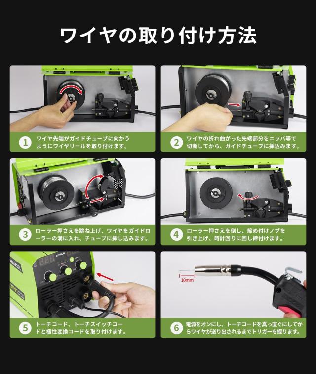 EENOUR 半自動溶接機 MIG120L 最大出力120A 1台3役 ノンガスMIG？被覆アーク？LIFT TIGに対応 液晶表示 インバーター搭載 100V専用 ノン_8