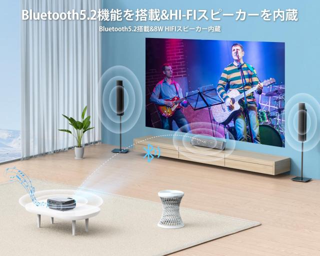 最新家庭用20000LM＆100”スクリーン付き】プロジェクター 小型 450ANSI