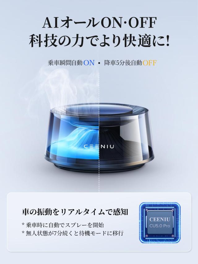 CEENIU 車 芳香剤 充電式アロマディフューザー 2024新型【4Dシンクロ 