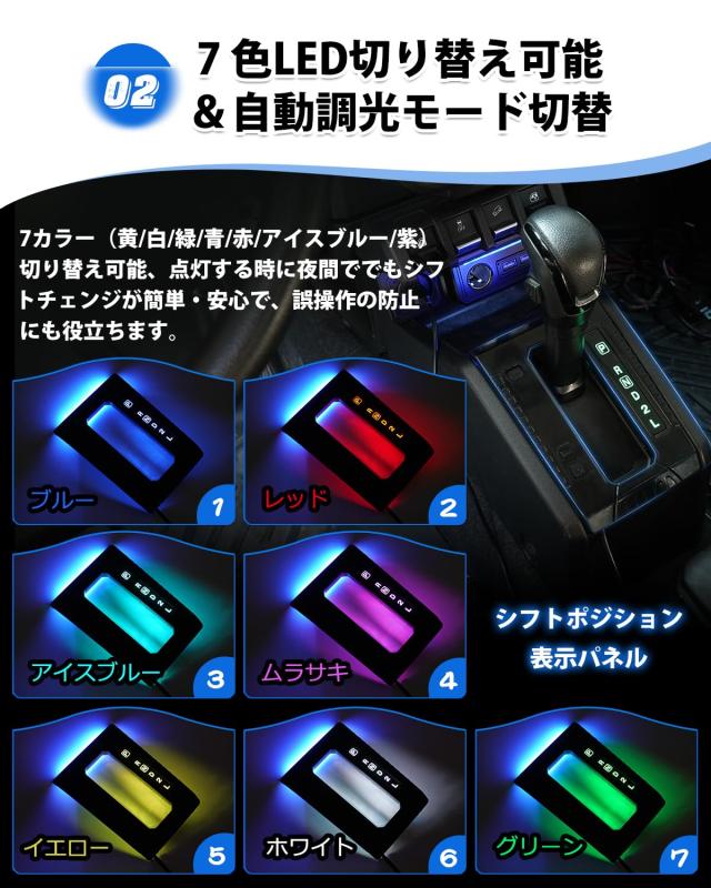 Cartist スズキ ジムニー JB64 JB74 LED シフトゲートパネル AT車限定
