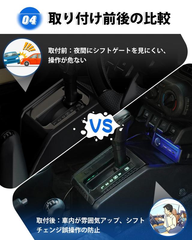 Cartist スズキ ジムニー JB64 JB74 LED シフトゲートパネル AT車限定