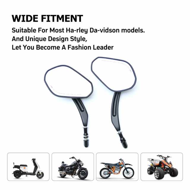 WTZMOTOオートバイ ハンドルバーサイドミラー ハーレー ミラー