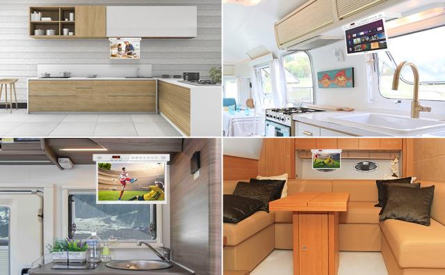 SYLVOX 15.6V テレビ キッチン用 フリップダウンモニター 15.6インチ大