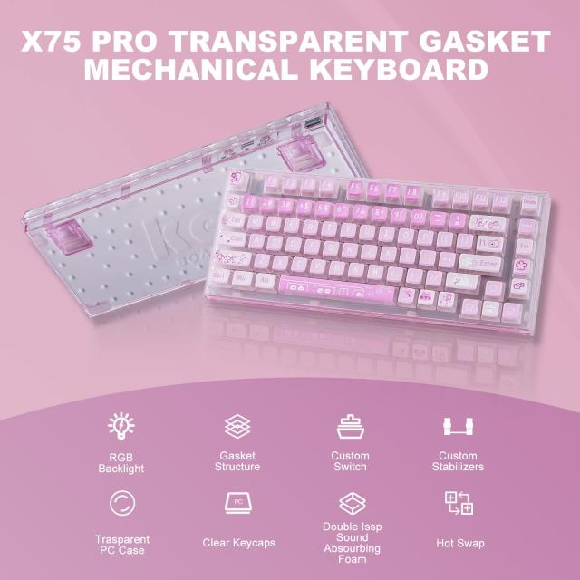 YUNZII X75 PRO 82キーワイヤレス ホットスワップ対応 英語配列