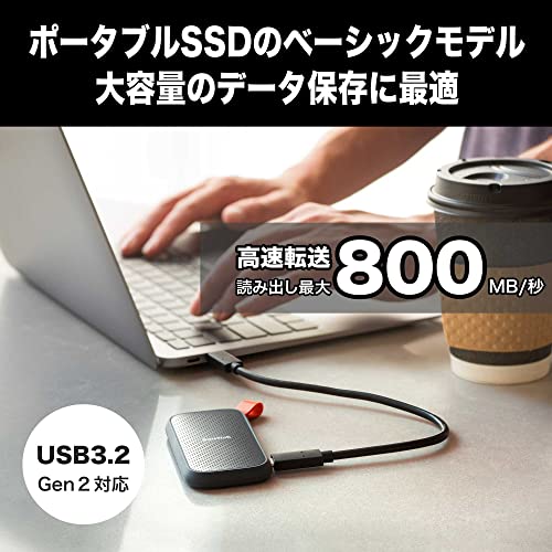 SanDisk SSD 外付け 1TB USB3.2Gen2 読出最大800MB/秒 SDSSDE30-1T00-GH26 ポータブルSSD Win Mac PS4 エコパッケージ メーカー3年保証_1