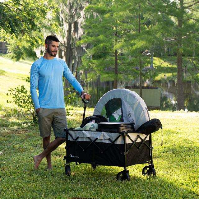 MOON LENCE キャリーワゴン 折りたたみキャリーカート 大容量156L アウトドア キャンプ レジャー BBQ 運動会 コンパクト 耐荷重100kg ブ