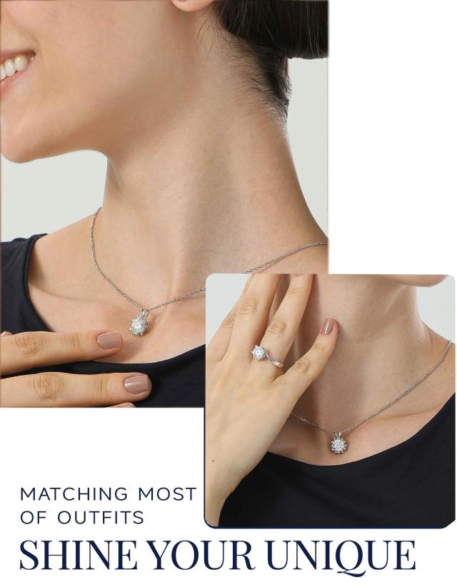 MomentWish] 雪の結晶 ネックレス 2カラット モアッサナイト