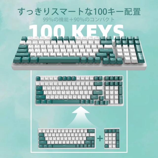 A.JAZZ+ZiYouLang K6 ワイヤレスキーボード 96% 3モードメカニカル ホットスワップ 2.4Ghz/Bluetooth 5.0/Type-C 4000mAhコイル状 USB ケ_6