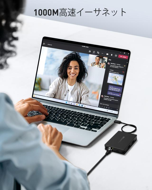 Cable Matters 8-in-1 ポータブル 40Gbps USB4 ハブ USB 4 ドック デュアル DisplayPort 4K@60Hz 単一 DisplayPort 8K@60Hz 100W PD ギガ_6