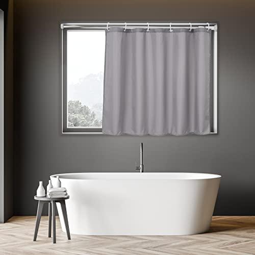 AooHome シャワーカーテン 小窓 目隠し 防水 短め 防カビ