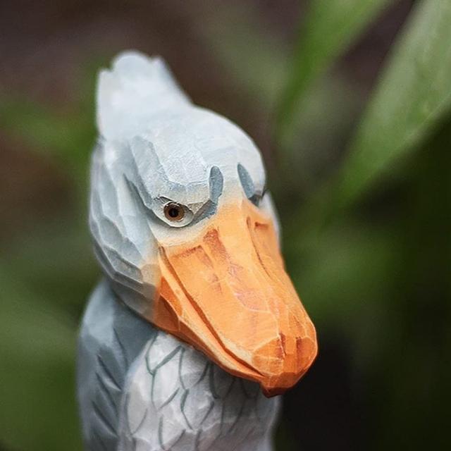 hej!e) ハシビロコウ置物 Shoebill 木彫 木製 オブジェ 北欧雑貨