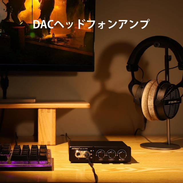 AIYIMA DAC-A2PRO ESS9018K2M+JRC5532D+CM6542 HUB ゲームデコーダー DAC ヘッドフォンアンプ マイク対応 ミニHiFi ステレオ デジタル US_5