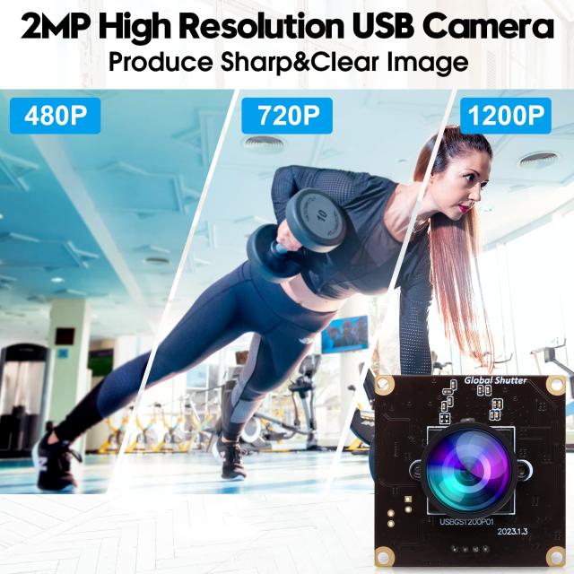ELP 1080P グローバルシャッター USBカメラ 高速 ウェブカメラ 広角 小型 USBカメラモジュール パソコン Webカメラ ボード UVC USB2.0 埋_4