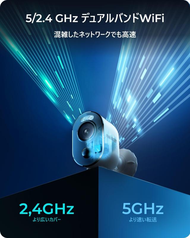 Reolink 4K 屋外防犯カメラ ソーラー充電 800万画質 2.4/5GHz WiFi監視