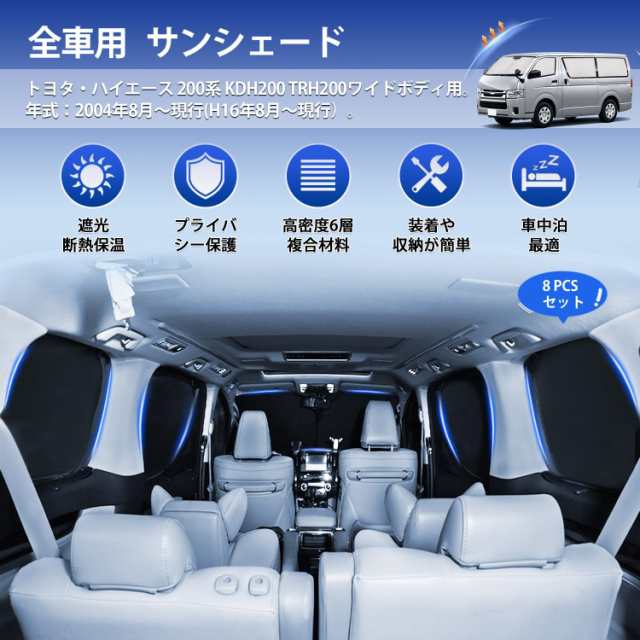 CARVANTA トヨタ ハイエース 200系 サンシェード ワイドボディ 遮光シェード 車中泊 全窓対応サンシェード サイドサンシェード  プライバの通販はau PAY マーケット - ks-shop2 | au PAY マーケット－通販サイト