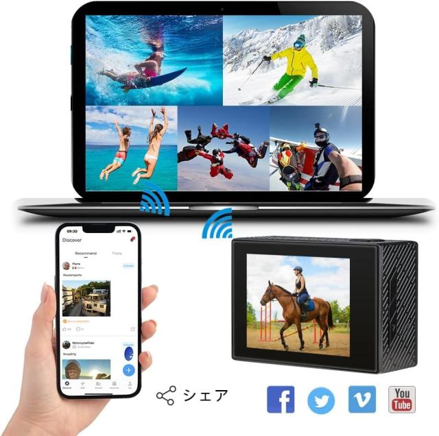 AKASO Brave4 アクションカメラ 4K 20MP 手振れ補正 5Xズーム WiFi搭載