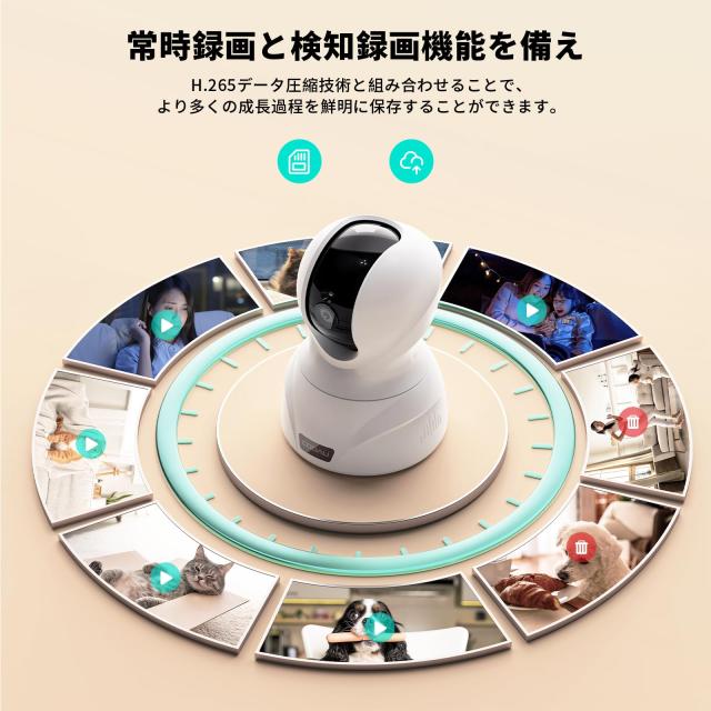 新品 【臨場感溢れる800万画素・5GWIFI対応】COOAUペットカメラiph 臨場感溢れる800万画素・5GWIFI対応】COOAU ペットカメラ iphone