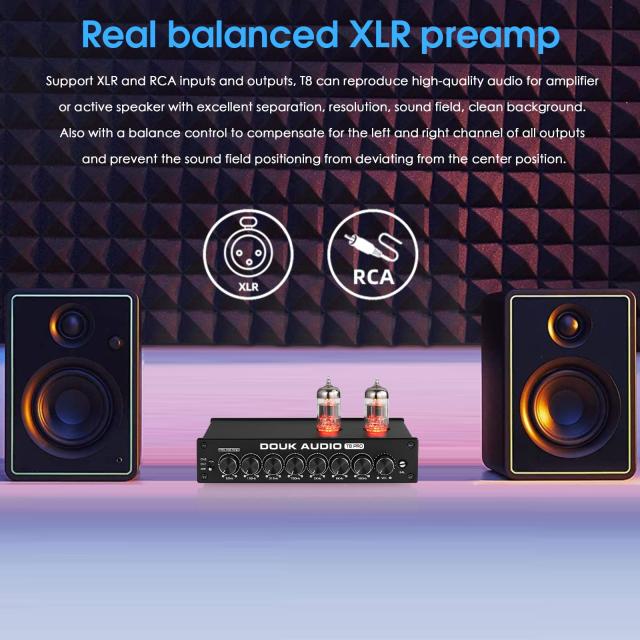 Douk Audio HiFi 真空管 7バンド EQ プリアンプ イコライザー XLR