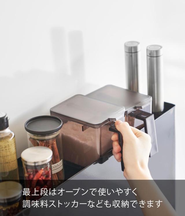 山崎実業(Yamazaki) 【 完成品 ストッパーのみ要取付 】 隠せる 調味料  