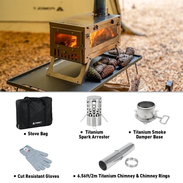 POMOLY Ti Mini （限定 ）チタン薪ストーブ ウード暖炉 アウトドア 薪