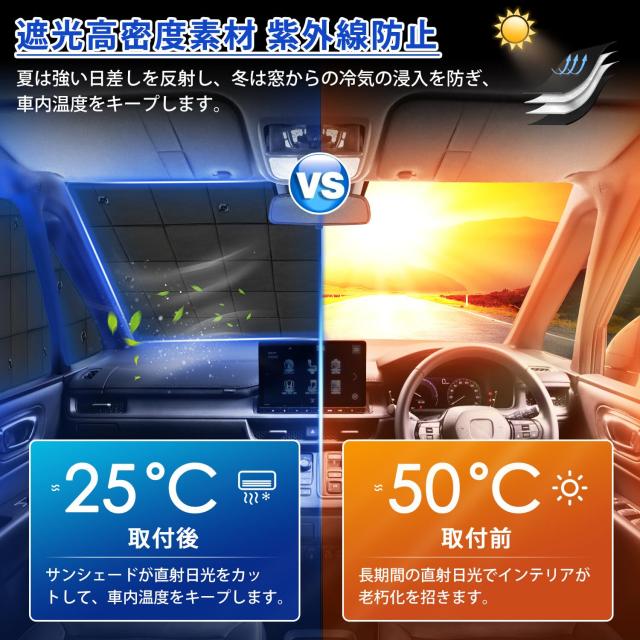 AUTO SPEC ダイハツ 新型 アトレー S7系 格子状 サンシェード 1台分 吸盤タイプ Atrai S700V S710V 6代目 2021年12月-現行 マルチサンシの通販は