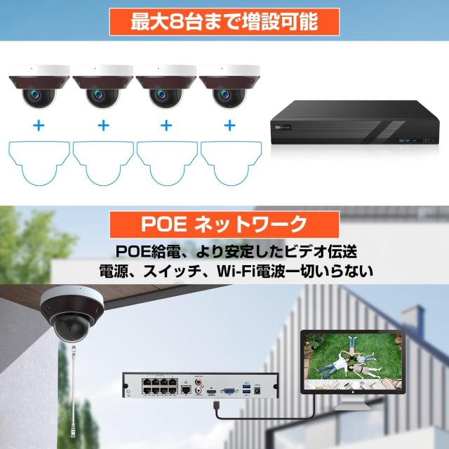 KEOYEE 増設用防犯カメラ 600万画素 単品 防犯カメラセット増設用 赤外線暗視・録音・録画・暗視・IP66防水防塵・遠隔監視・AI人体検出_7