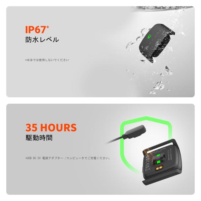 COOSPO HW9 心拍計 アームバンド 光学式 心拍センサー ANT+＆Bluetooth5.0 ハートレートセンサー 心拍数測定 心拍ゾーンライト IP67防水_4