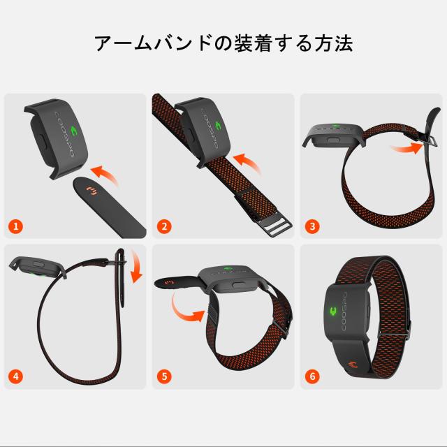 COOSPO HW9 心拍計 アームバンド 光学式 心拍センサー ANT+＆Bluetooth5.0 ハートレートセンサー 心拍数測定 心拍ゾーンライト IP67防水_5
