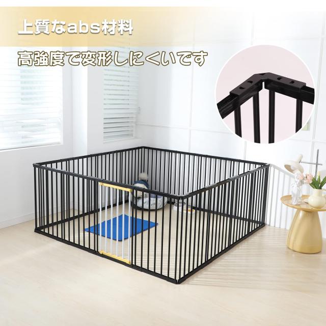 Shinyever ペットサークル 犬 ゲージ 犬 サークル ペットフェンス 大型 中型犬 ドア付き 幅252*奥行84*高70cm サークルケージ 大型犬用ゲ_4