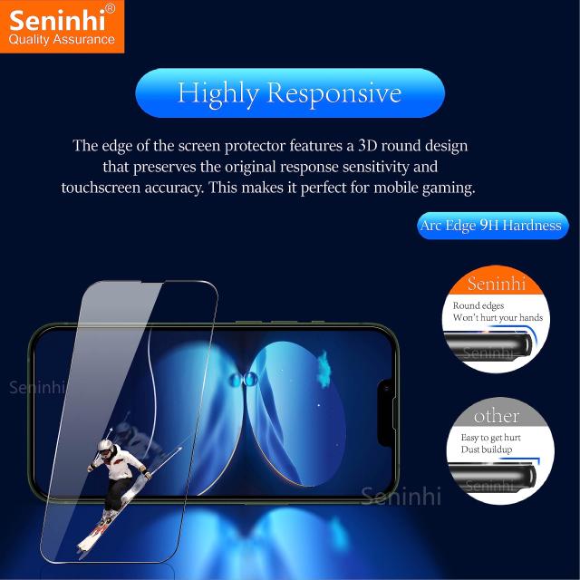 その他家電 seninhi [3+3Pack] for iphone 13 Pro 6.1inch Screen Protector 3Pack + Camera Lens Protector 3Pack, Tempered Glass Screen Protecto