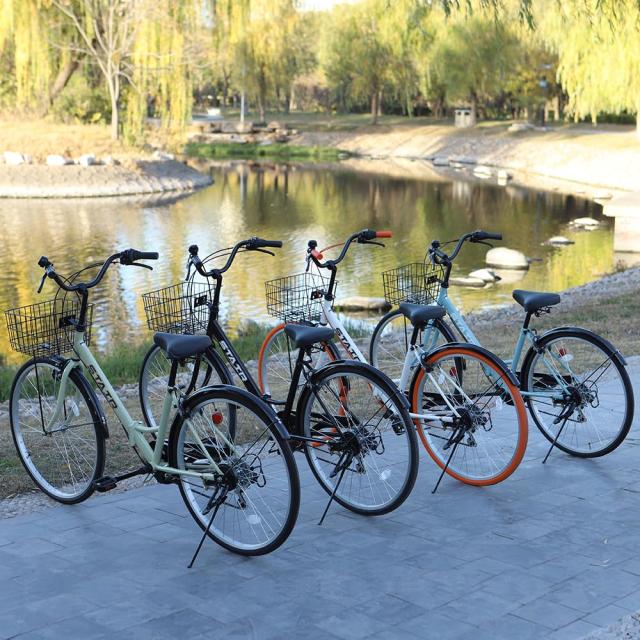 折りたたみシティサイクル 折りたたみ自転車 シマノ製6段変速 26