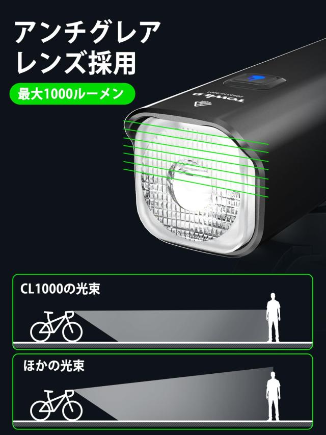 自転車 ライト 1000ルーメン 4000mAh大容量 自転車ヘッドライト 下付け ロードバイク ライト 長時間使用 USB充電式 フロントライト 自転_4