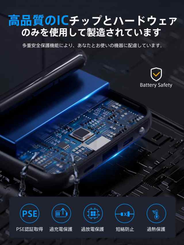 新登場】モバイルバッテリー 大容量 15000mAh 超軽量 小型 ４本