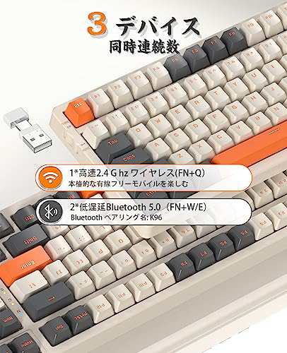 MAGIC-REFINER ゲーミングキーボード ワイヤレスBluetooth+2.4G連続 Type-C+USBレシーバー 無線 小型 100キー  ホットスワップ テンキー付の通販はau PAY マーケット - ks-shop2 | au PAY マーケット－通販サイト