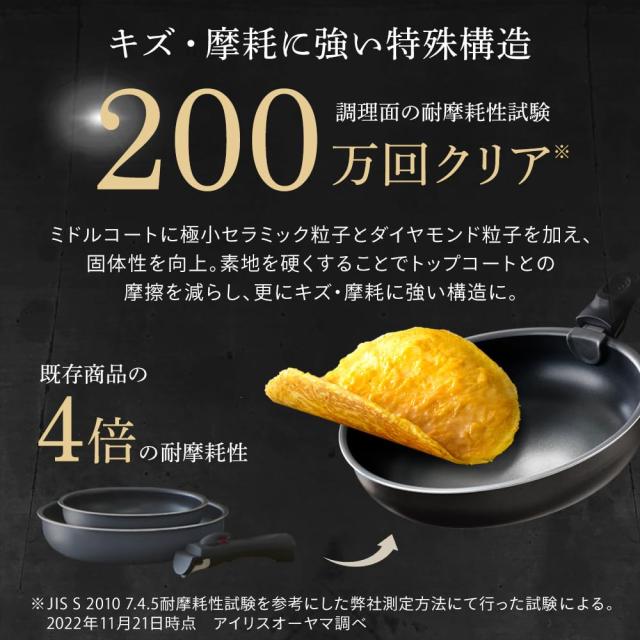 アイリスオーヤマ 取っ手の取れるフライパン 12点セット 最強にくっつきにくいコーティングを使用 DIAMOND COAT PAN TERA(ダイヤモンドコ_3