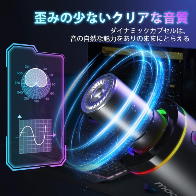 MAONO ゲーミングマイク USB/XLR ダイナミックマイク 専用ソフトウェア