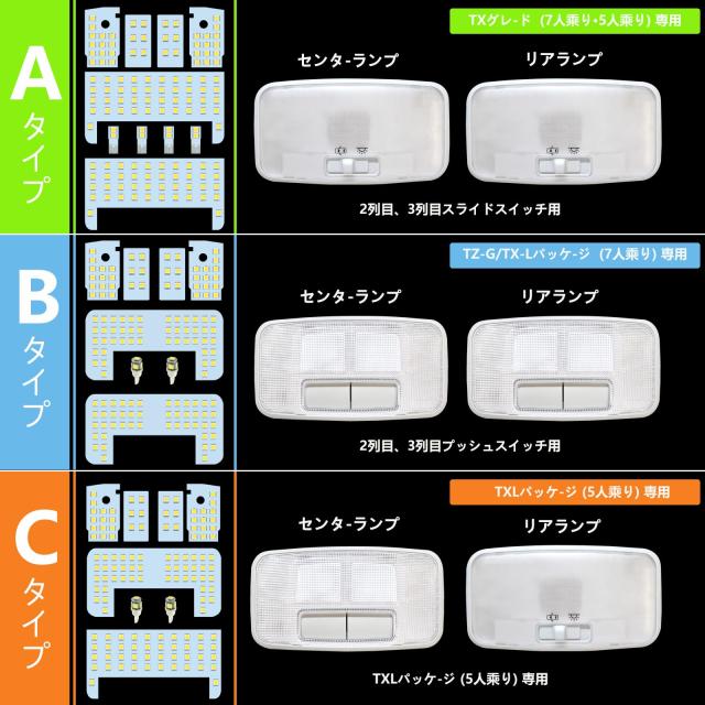 プラド 150系 LEDルームランプ TZ-G/TX"L (7人乗り) 電球色 | プラド 150系 LED ルームランプ トヨタ ランドクルーザー