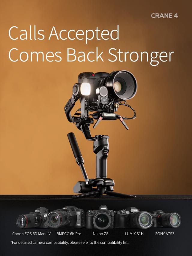 [公式旗艦店]ZHIYUN Crane 4 Combo 3軸ジンバル スタビライザー, DSLR およびミラーレスカメラ用, アップグレードされたリストレスト、フ_5